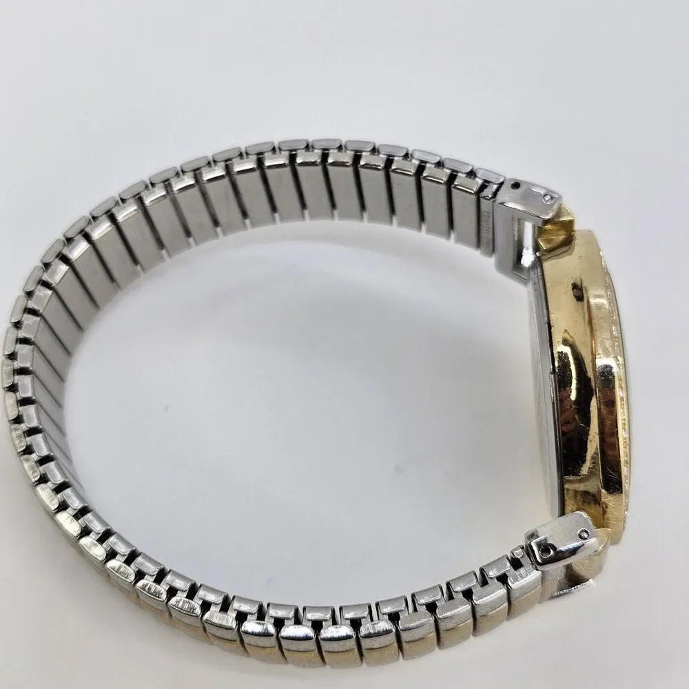 36MM Women's Watch Gold Dial‎ Two Tone Expandable Band 7
